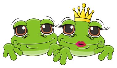 iki mutlu yeşil kurbağa