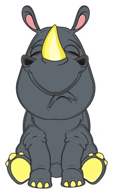 üzgün gri gergedan