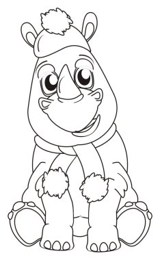 mutlu gri gergedan boyama