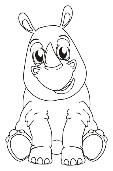 Розмальовка щасливий сірий носоріг — стокове фото