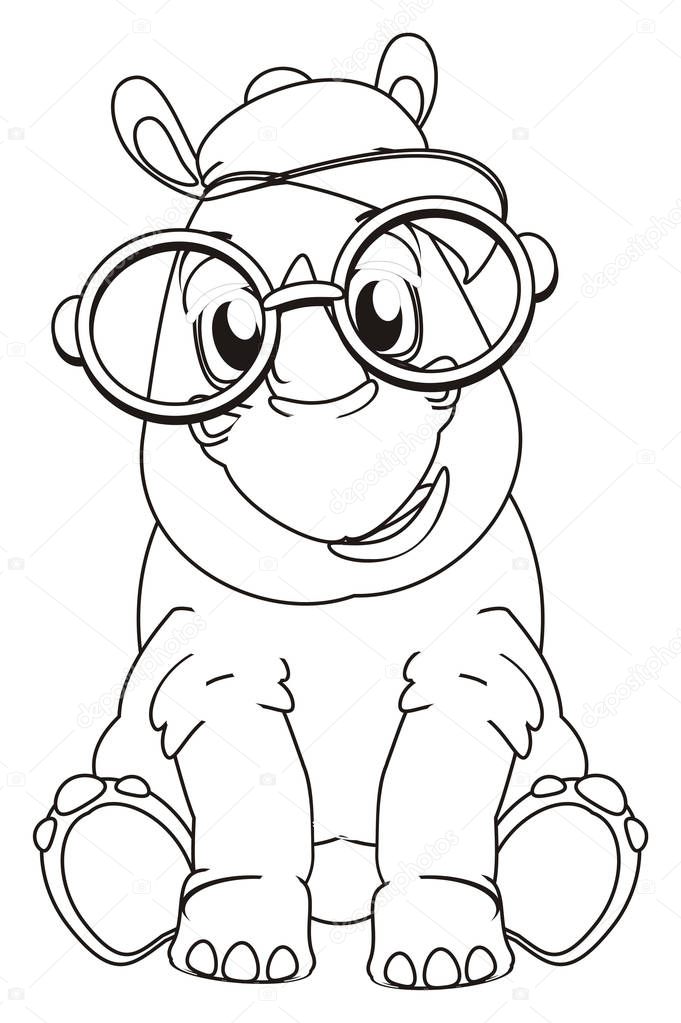 Kleurplaten Van Happy Grijze Neushoorn Stockfoto Tatty77tatty