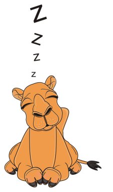 sevimli uyku kahverengi deve