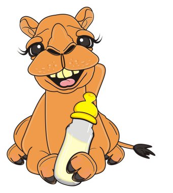 şirin mutlu kahverengi deve