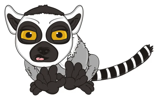 Ładny szary lemur — Zdjęcie stockowe