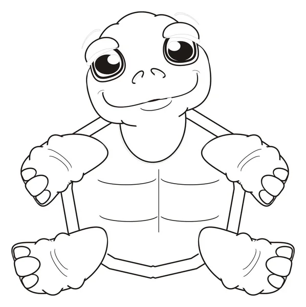 Coloriage mignon sourire tortue brune — Photo