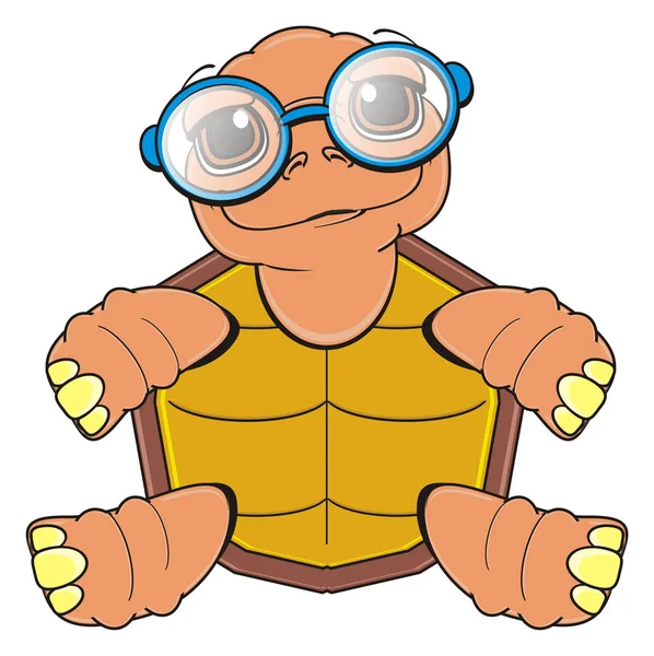 Turtle in glasses 3d illustration — Stock Photo © julos 4401305