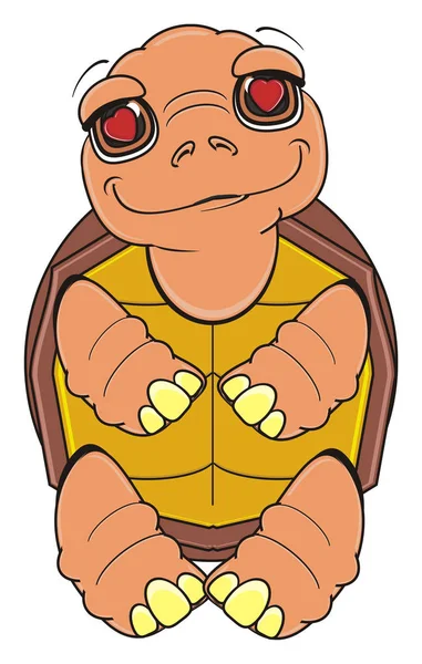Sevimli gülümseyen kahverengi kaplumbağa — Stok fotoğraf