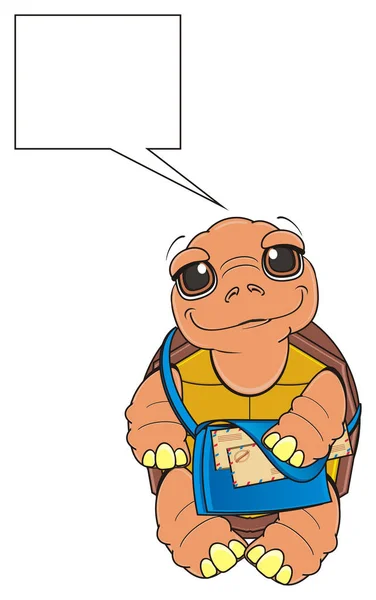 Niedliche lächelnde braune Schildkröte — Stockfoto