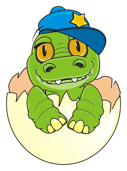 Детский крокодил в яйце
