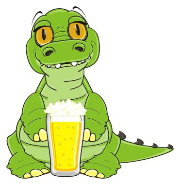 sevimli yeşil timsah