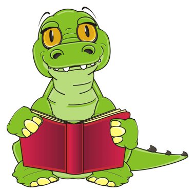 sevimli yeşil timsah