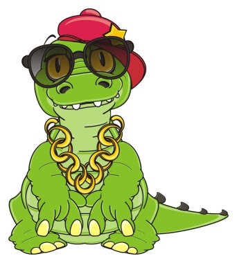 sevimli yeşil timsah