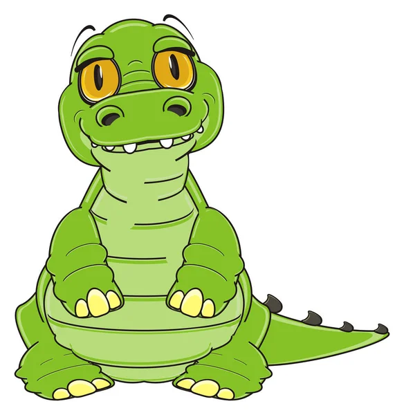 Söt grön krokodil — Stockfoto