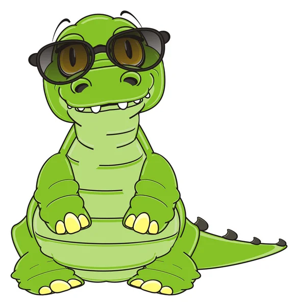 Roztomilý zelený krokodýl — Stock fotografie