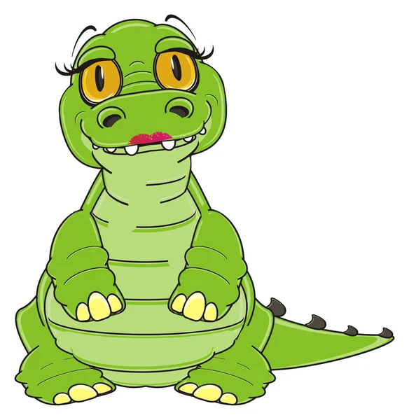 Милый зелёный крокодил — стоковое фото