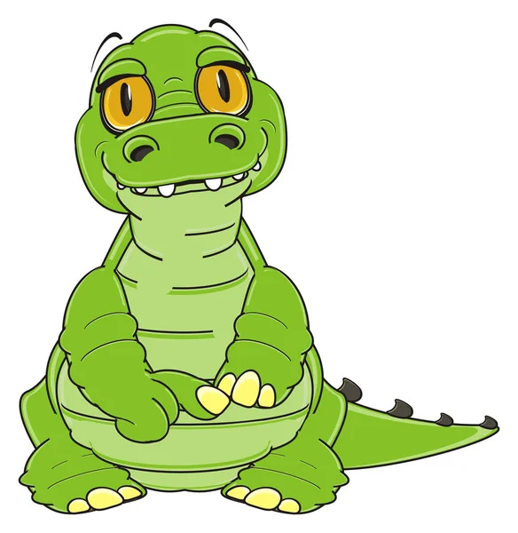 Roztomilý zelený krokodýl — Stock fotografie