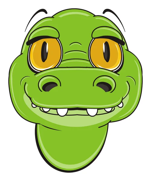 Muzle of cute green crocodile — стоковое фото