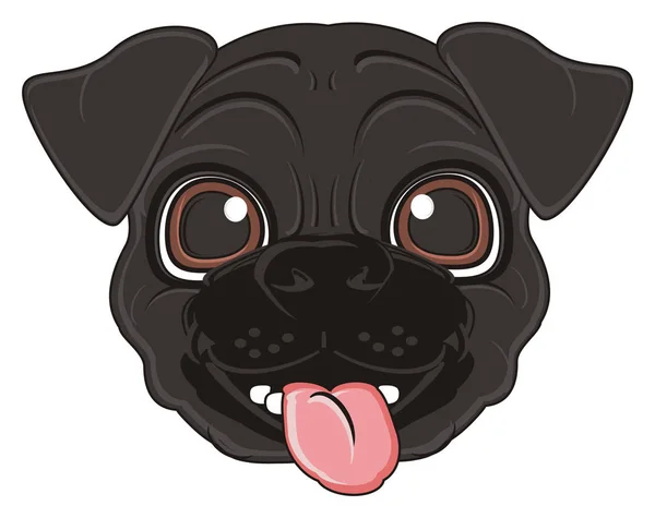 可爱的黑色的哈巴狗 — 图库照片
