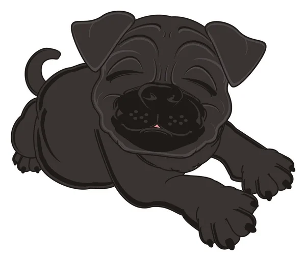 Lindo negro pug — Foto de Stock