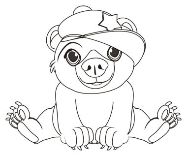 Boyama ayı şapkalı