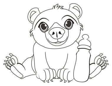 ayı şişe süt ile boyama