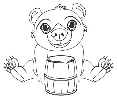 ayı varil bal ile boyama