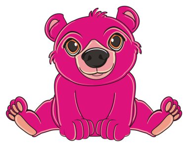 sevimli pembe bir ayı