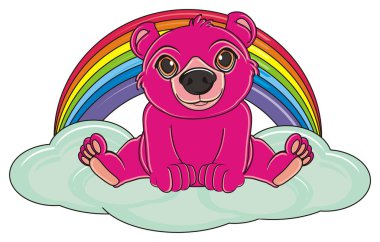 sevimli pembe bir ayı