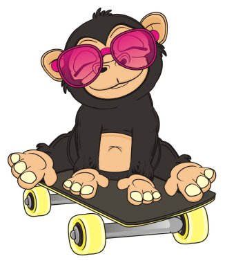 sevimli siyah maymun