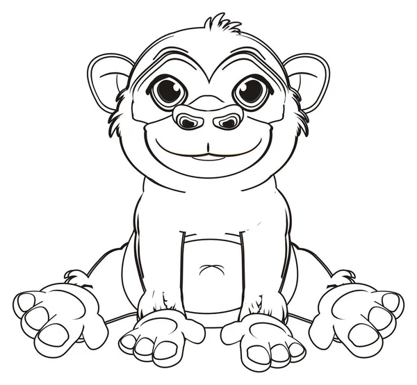 Coloriage singe mignon — Photo