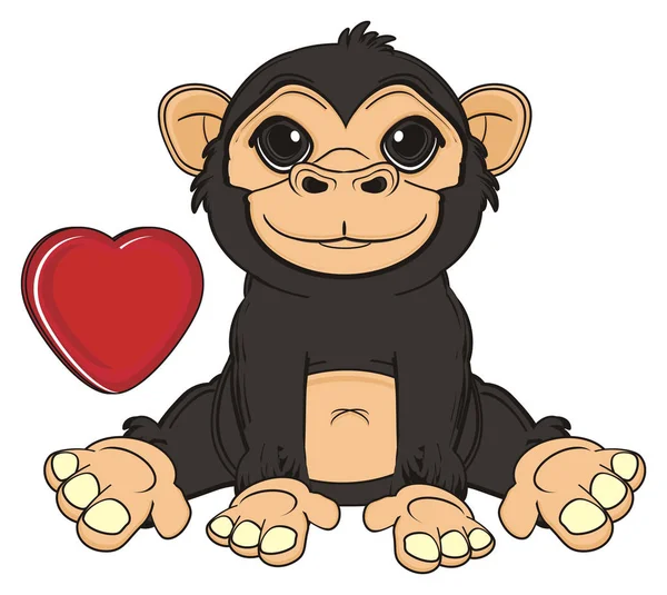 Χαριτωμένο μαύρο μαϊμού — Φωτογραφία Αρχείου