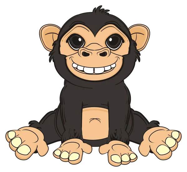 Macaco preto bonito — Fotografia de Stock