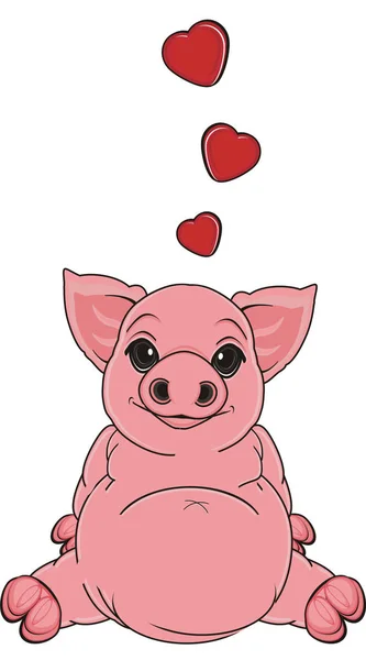 귀여운 핑크 돼지 — 스톡 사진