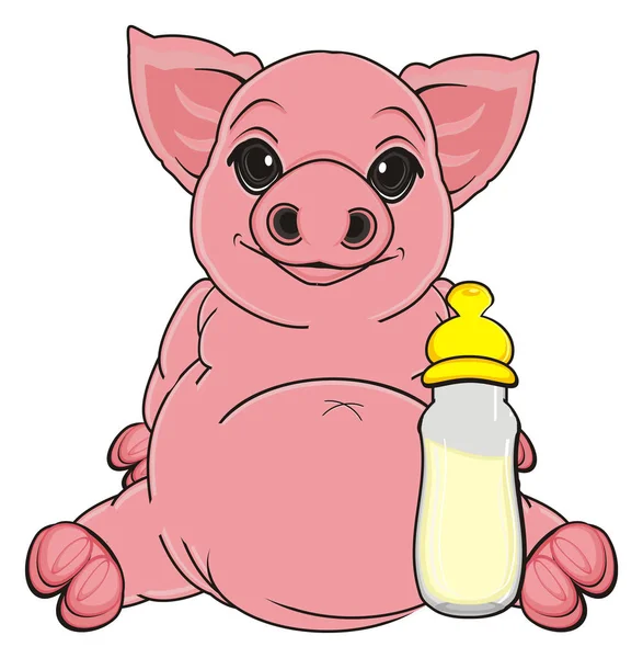 Милая розовая свинья — стоковое фото