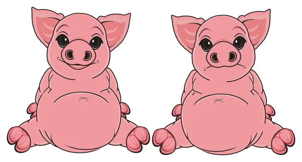 Schattig roze varkens — Stockfoto