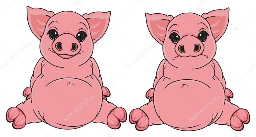 cute pink pigs