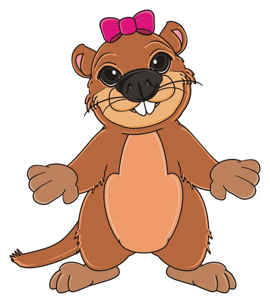 Happy brown groundhog — Stock Photo, Image
