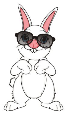 Tatlı beyaz tavşan.