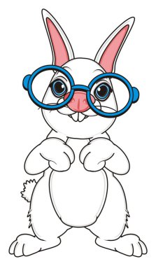 Tatlı beyaz tavşan.