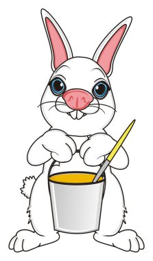 Tatlı beyaz tavşan.