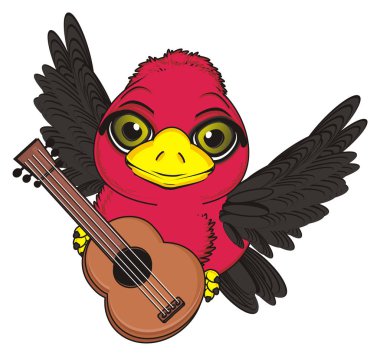 sevimli kırmızı kuş