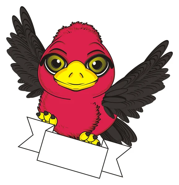Roztomilý červený pták — Stock fotografie