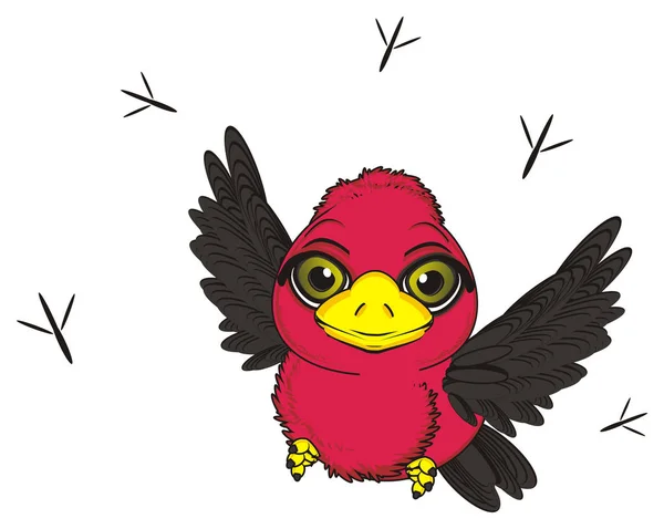 Süßer roter Vogel — Stockfoto