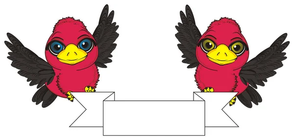 Zwei rote Vögel — Stockfoto