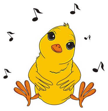 sevimli sarı civciv