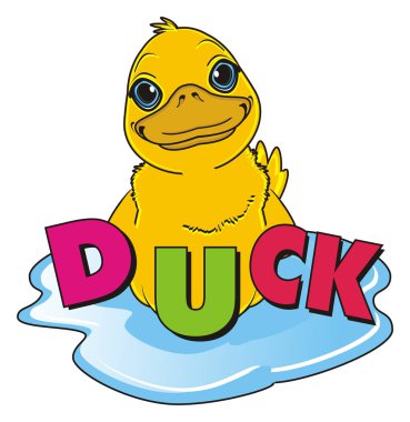 sevimli sarı ördek