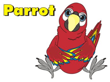 sevimli kırmızı papağan