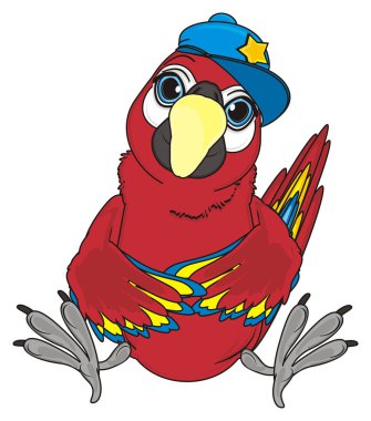 sevimli kırmızı papağan