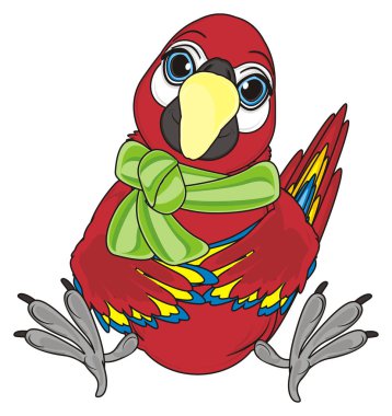 sevimli kırmızı papağan