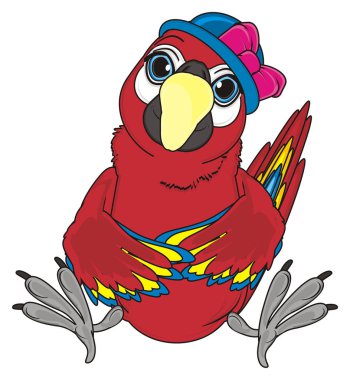 sevimli kırmızı papağan